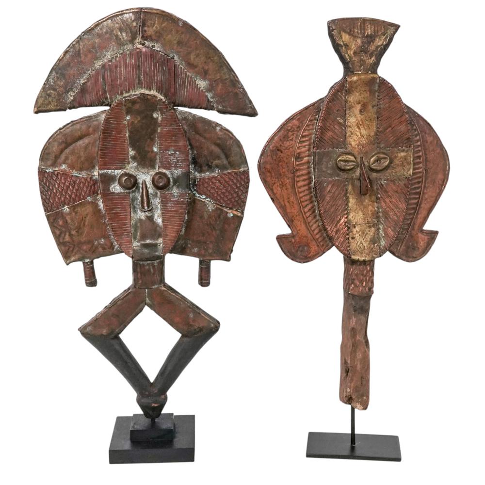 (2 pc) After Gabon Bakota Reliquary Figure (Mbulu Ngulu) & Baube Mask