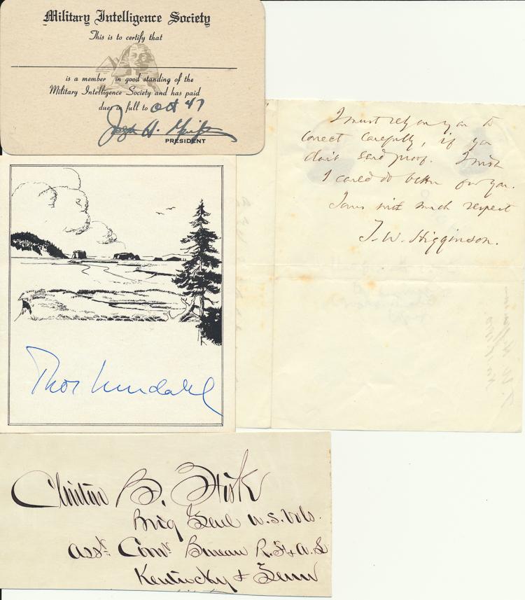 AUTOGRAPH MISCELLANY - Current Bid: $50.00