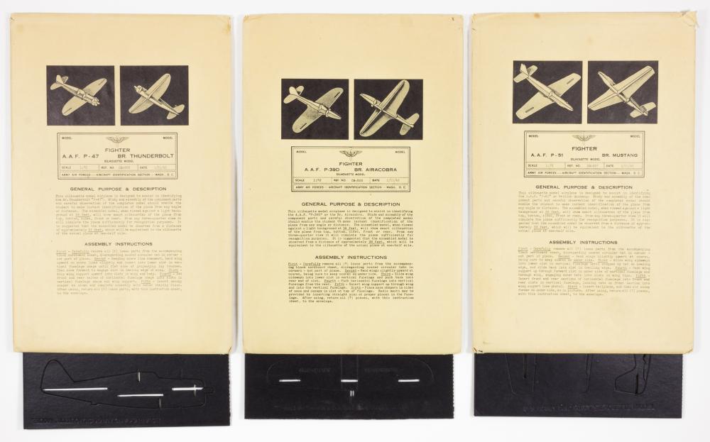 AMERICAN FIGHTER AIRCRAFT CARDBOARD SILHOUETTE MODELS