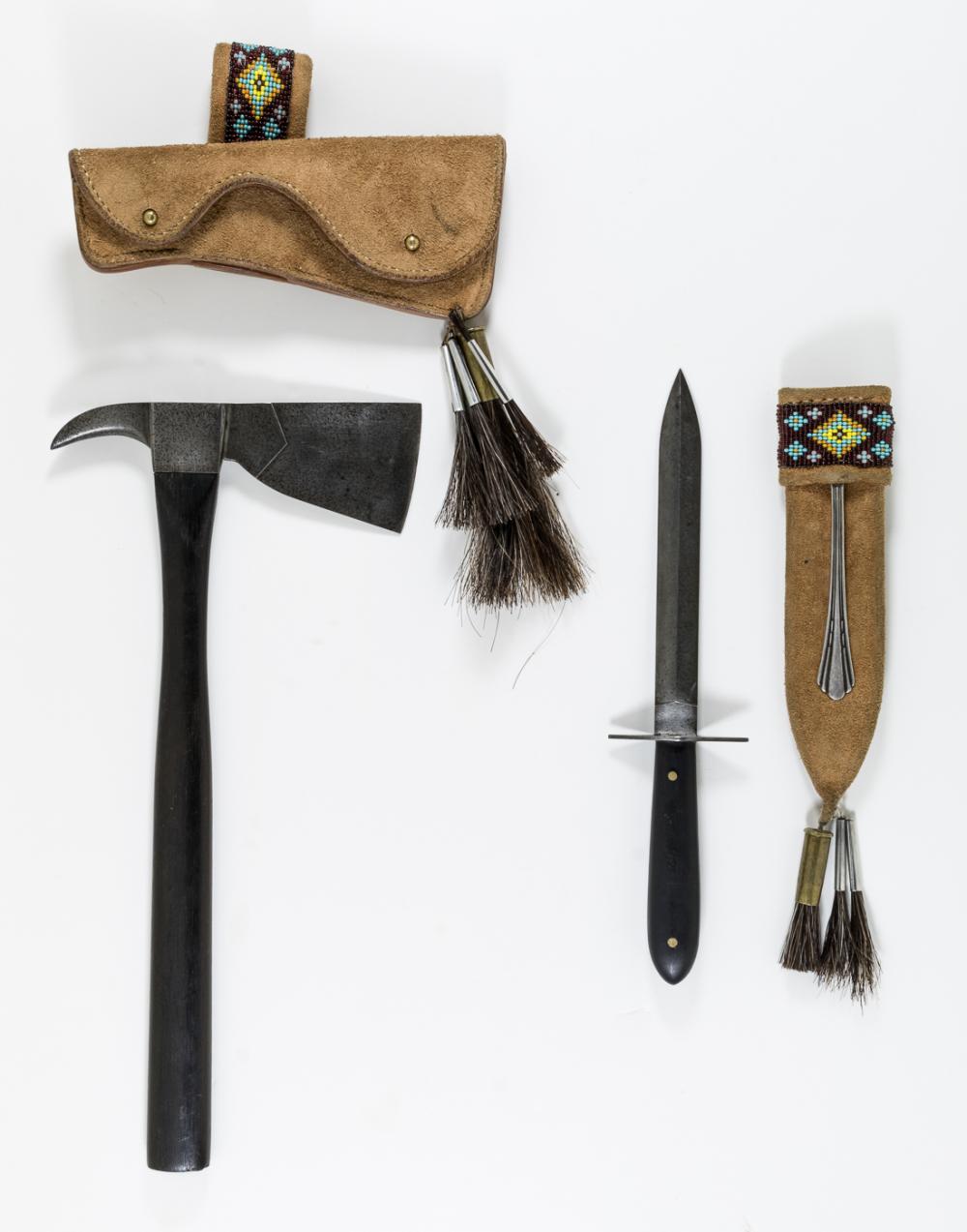 EARLY 19TH-CENTURY HATCHET AND KNIFE