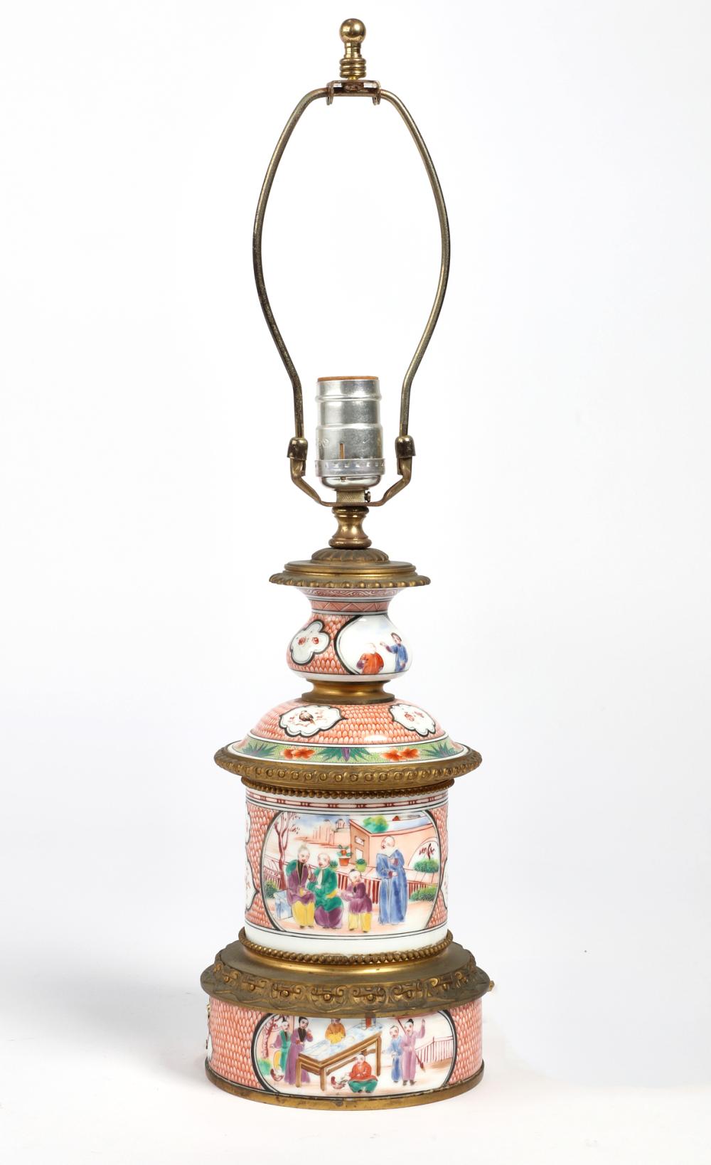 An Asian porcelain table lamp