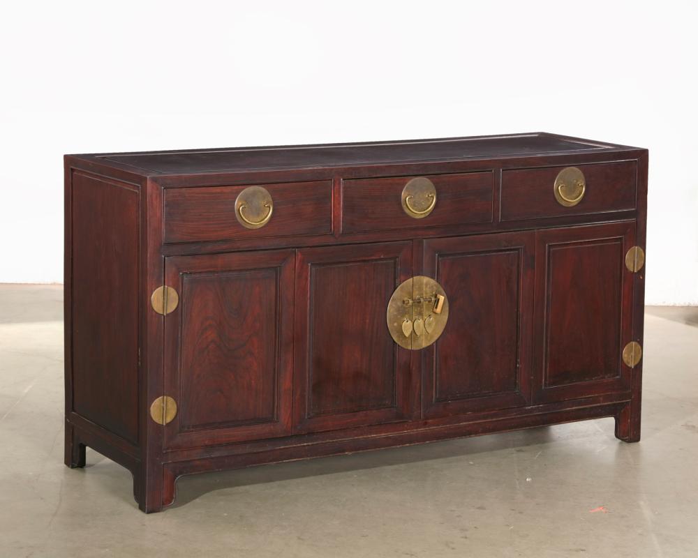 A Chinese hardwood credenza
