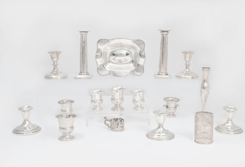 A seventeen piece group of sterling silver tableware, 20th century