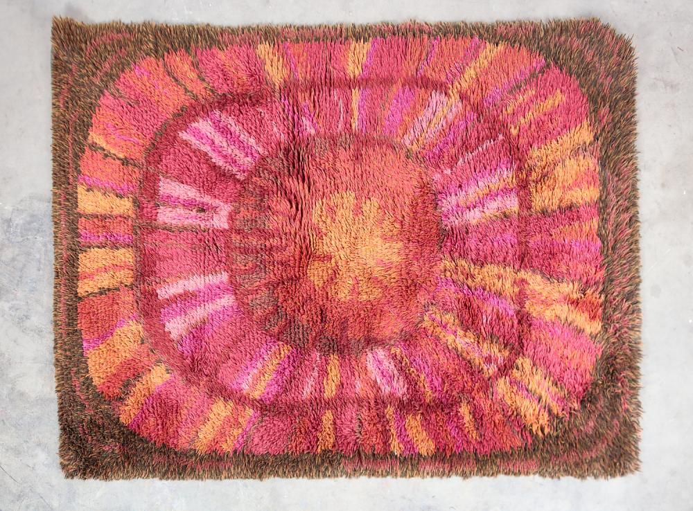 A Scandinavian Rya wool rug, post 1950