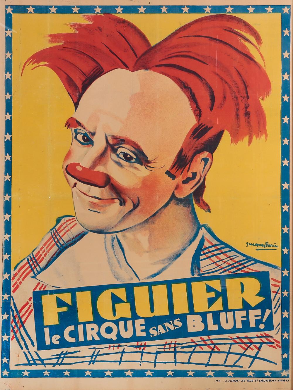 Jaqcues Faria Figuier Le Cirque Sans Bluff Red Nose circus poster