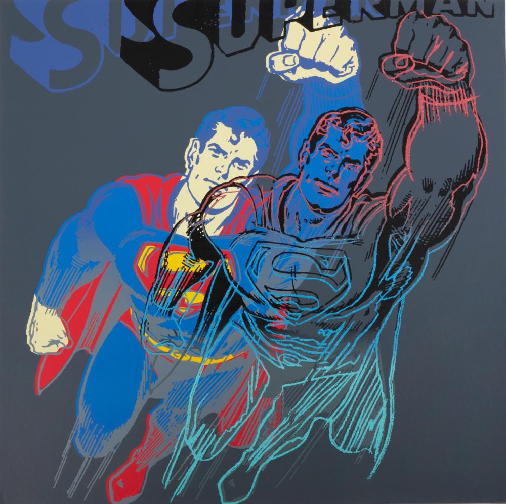 Andy Warhol (American, 1928-1987), Superman, from Myths, 1981. F & S II.260, Screenprint in colors with diamond dust on Lenox Museum Board, 38 x 38in (96.5 x 96.5cm)