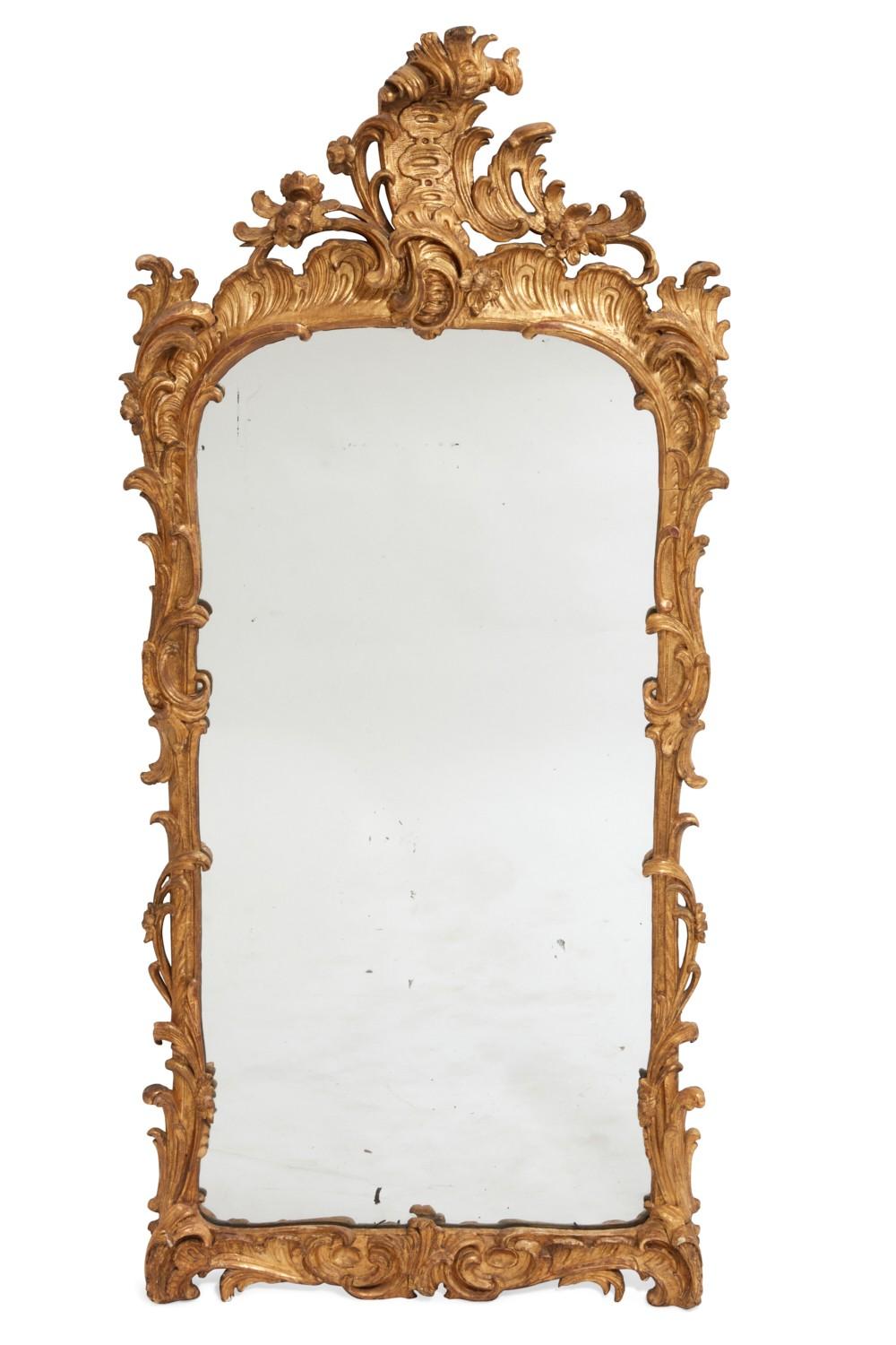 A Louis XV giltwood mirror, mid 18th century