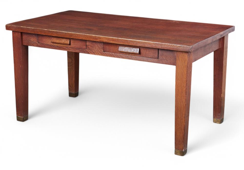 An American Mission oak writing table, early 20th century