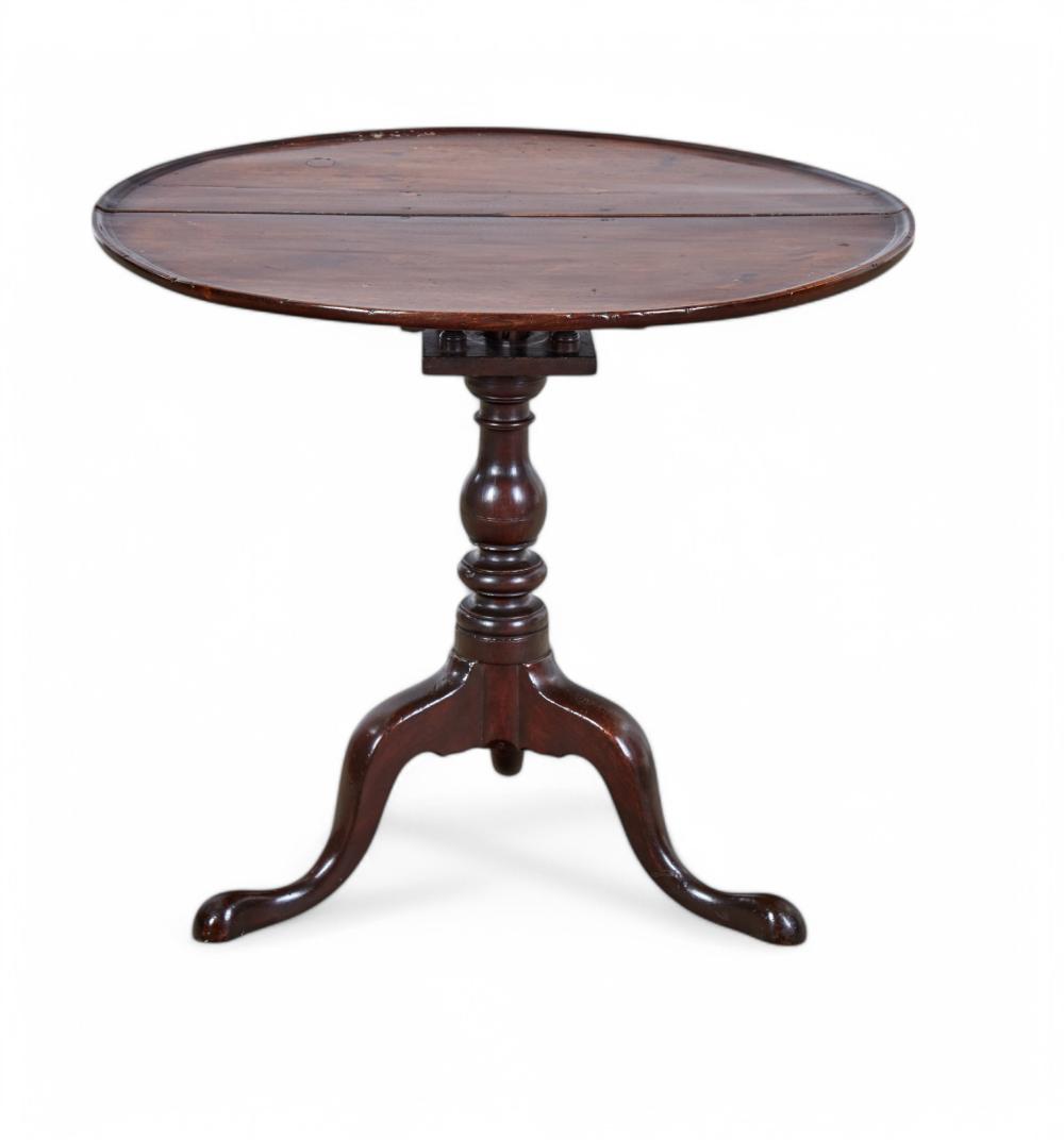A George III mahogany tilt top tripod table, Late 18th century