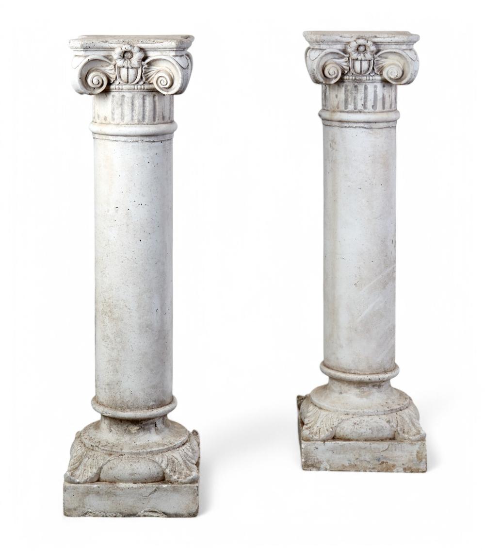 A pair of Neoclassical style composition pedestals, modern