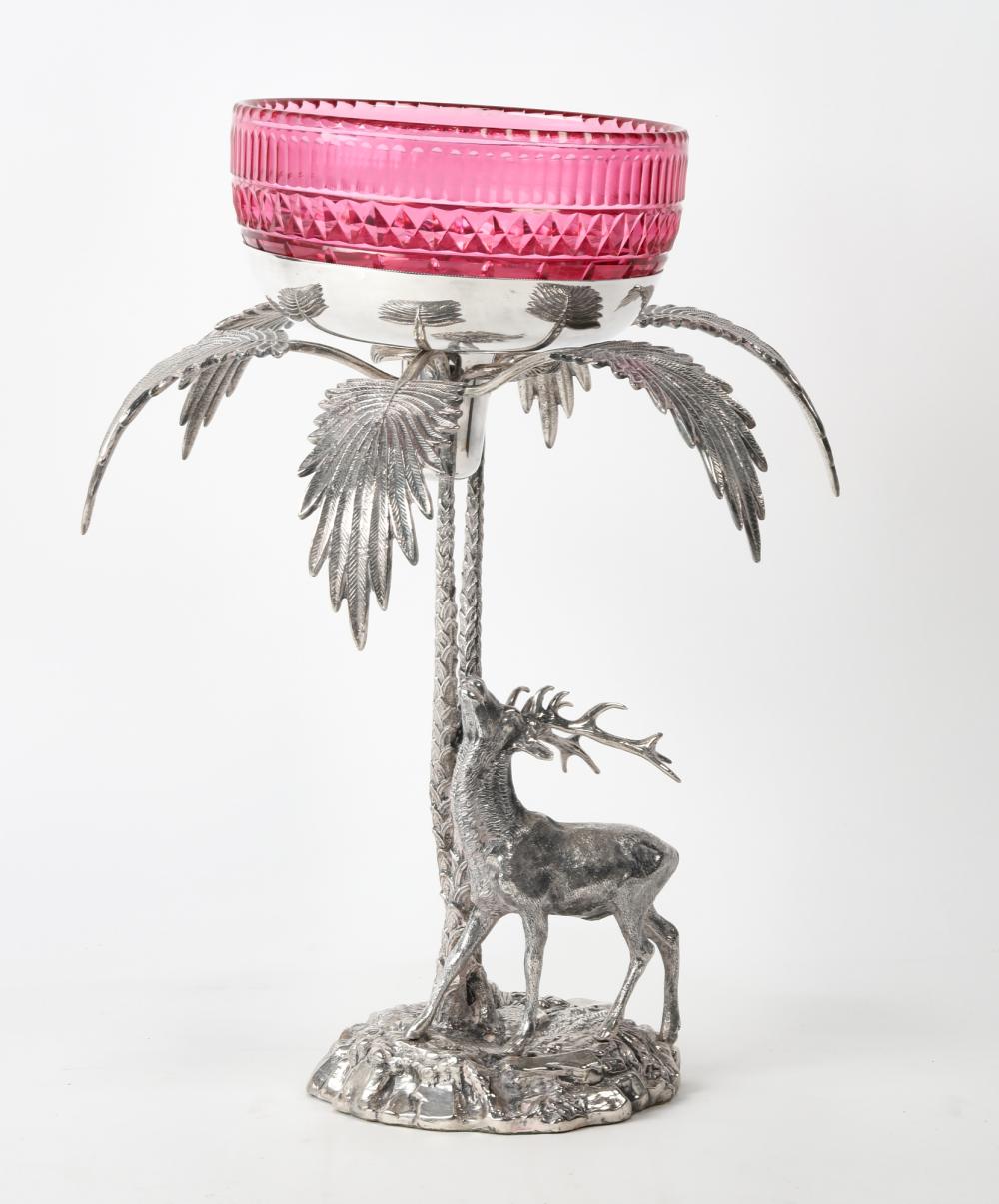 A Spanish silverplate figural centerpiece bowl, Valenti, 20th century