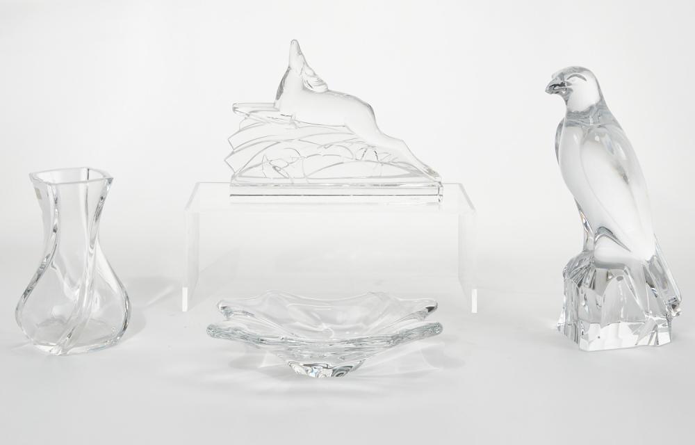 A group of four Baccarat glass articles, modern
