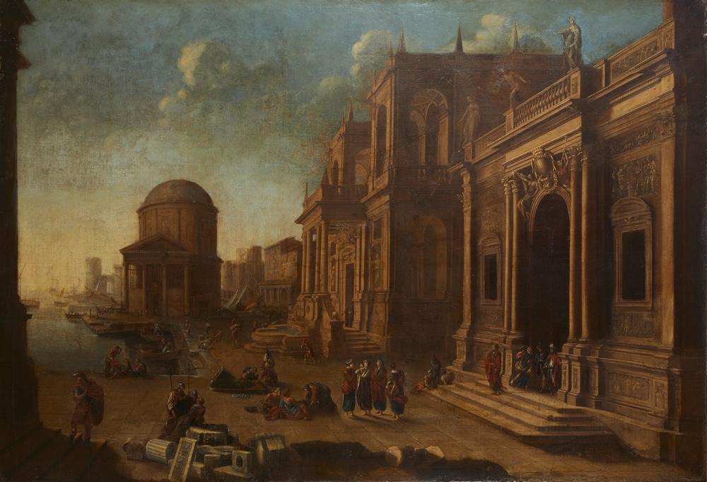 Italian School (18th century), Capriccio scene of Ancient Rome, oil on canvas, 60 x 87in (152.5 x 221cm)