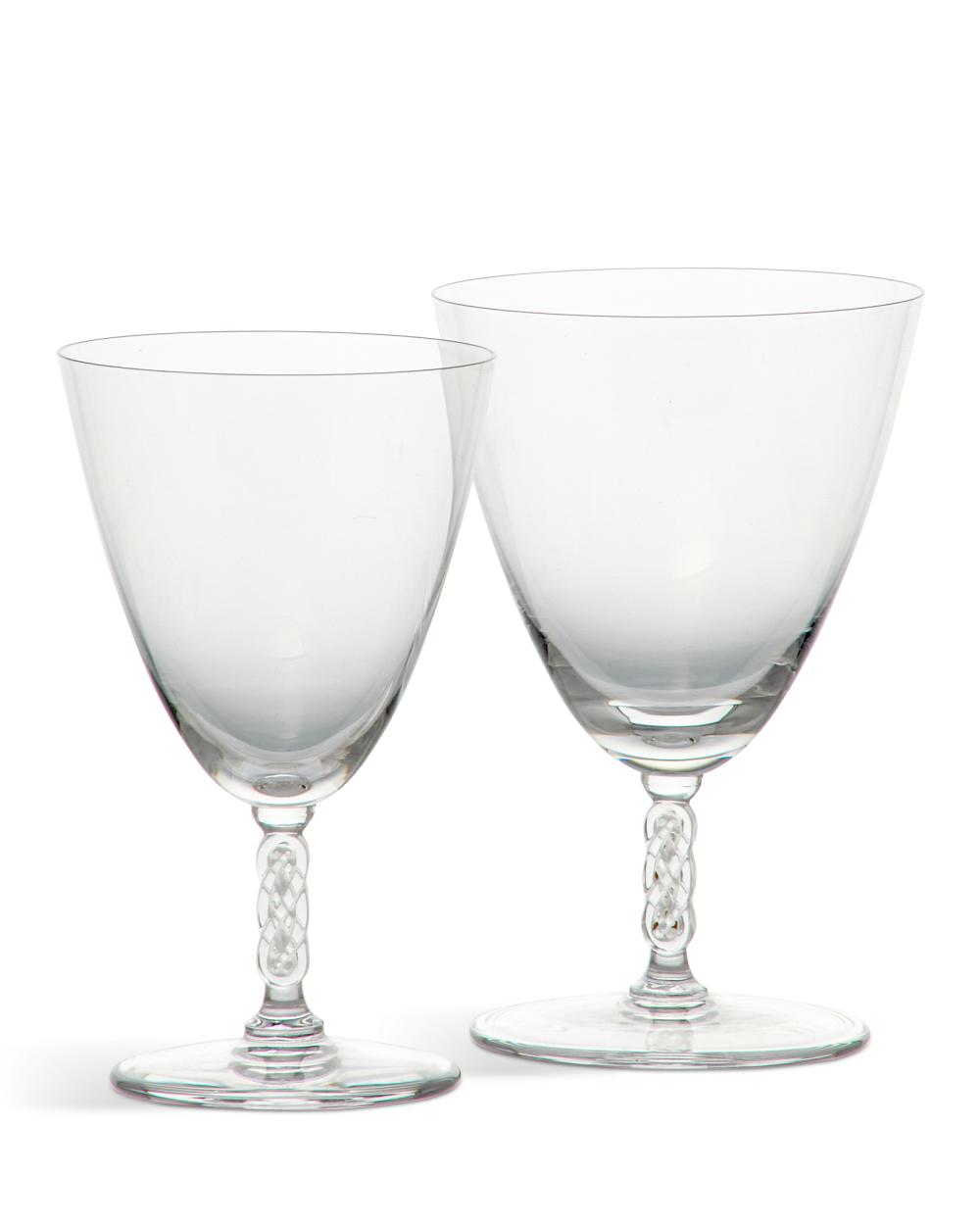 A suite of Lalique clear and frosted glass stemware in the Guebwiller pattern, second half 20th century