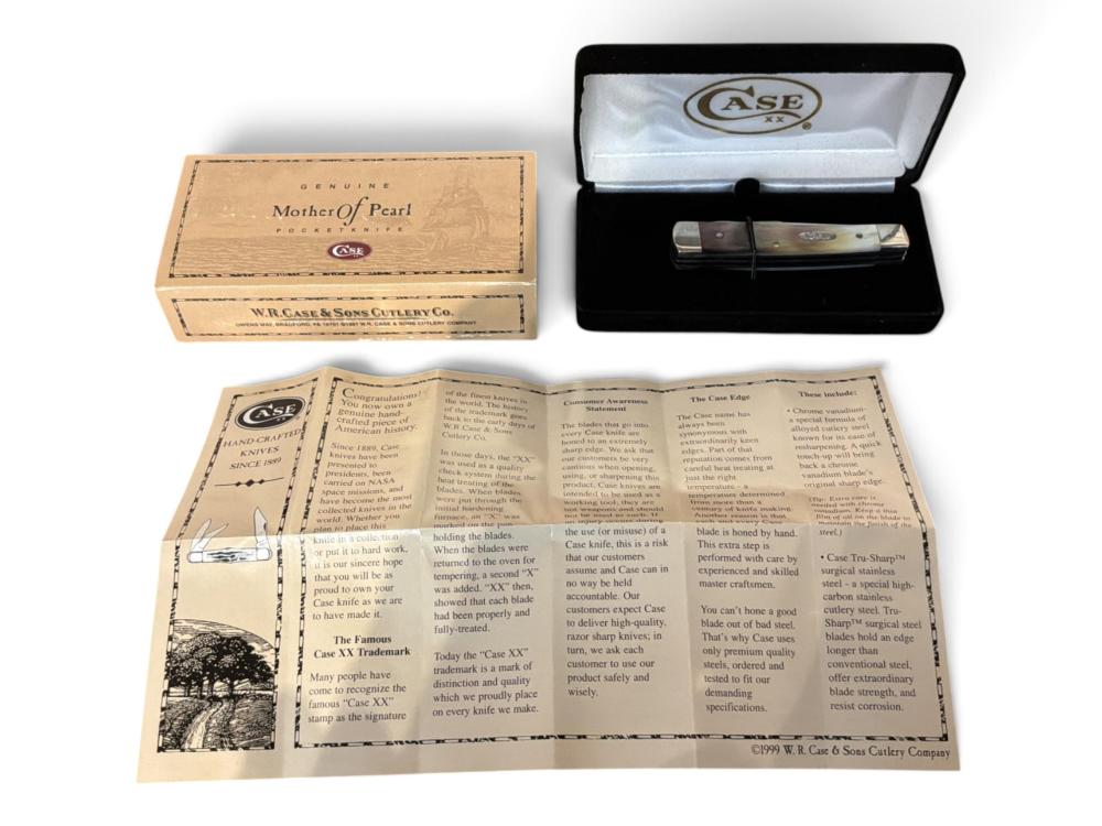 Case XX Genuine Mother of Pearl Folding Pocket Knife NIB with Hardshell Box and Paperwork