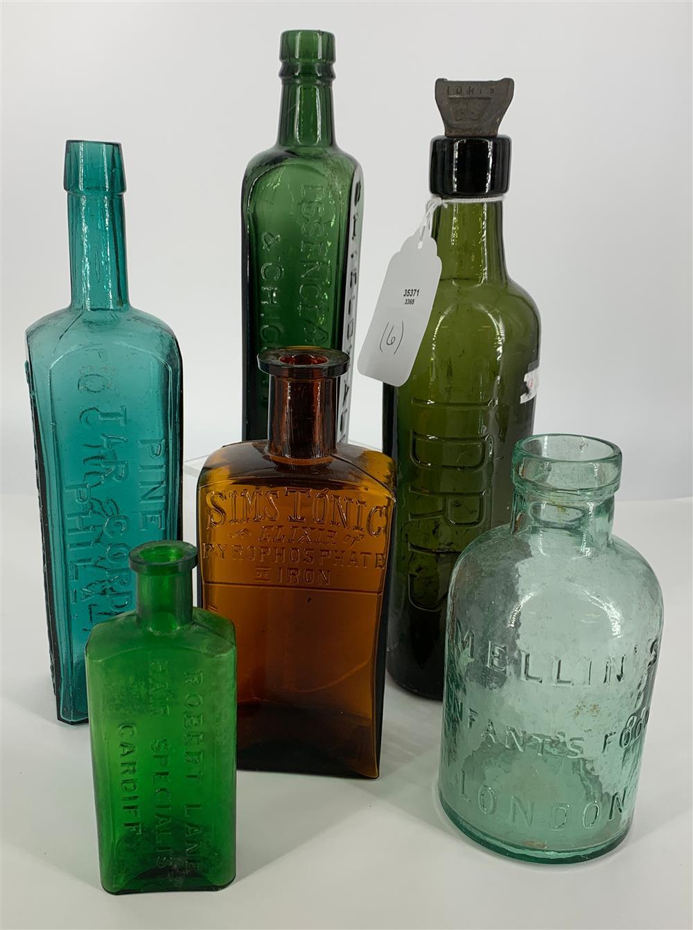 BOX LOT APOTHECARY BOTTLES 5.5"-12"
