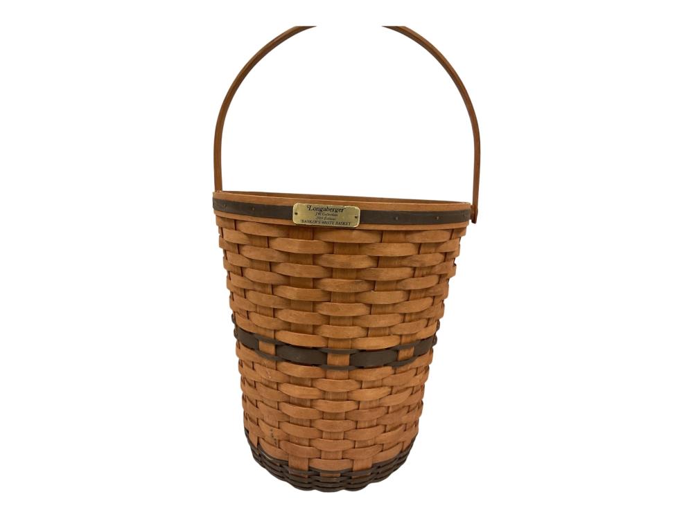 Longaberger J.W. Collection 1989 Edition “BANKER WASTE BASKET” 14 x 13 in. (35.6 x 33 cm.)