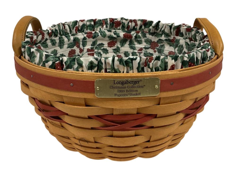 Longaberger Christmas Collection 1999 Edition Popcorn Basket
