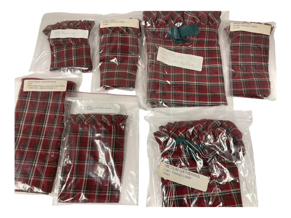 Longaberger Plaid Tidings Liners and more