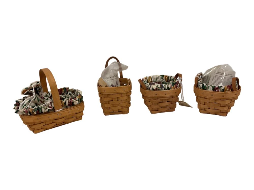 Longaberger Booking Baskets with Garden Splendor Fabric Accessories