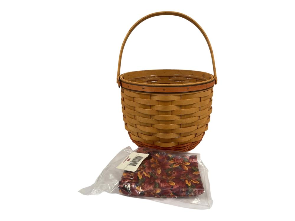 Longaberger Large Pumpkin Basket with Liner 9 x 11 in. (22.9 x 27.9 cm.)