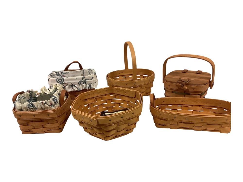 Longaberger (6) Small Baskets (1) American Cancer Society signed by Multiple People 1999