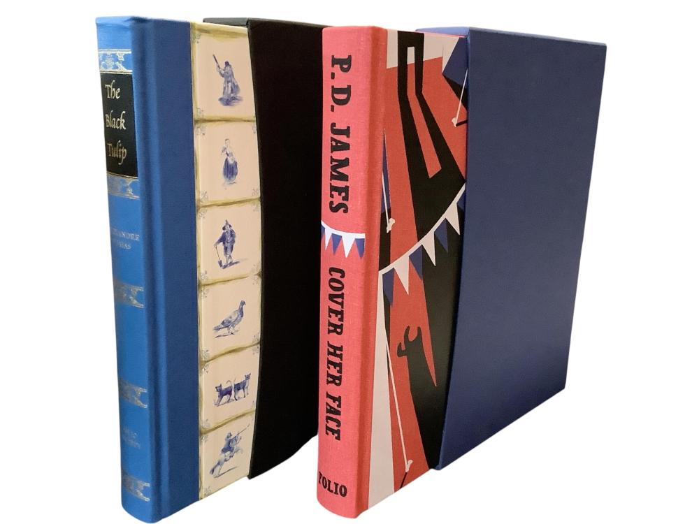 The Black Tulip by Alexandre Dumas and Cover Her Face by P.D. James; The Folio Society
