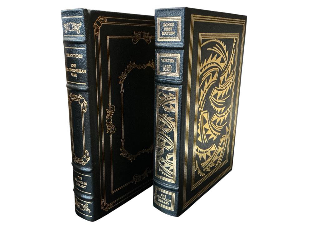 Vortex by Larry Bond, The Franklin Library Signed First Edition; The Peloponnesian War by Thucydides, The Franklin Library 100 Greatest Book