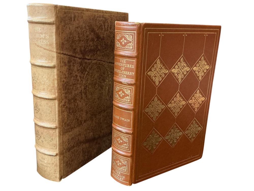 The Pilgrim’s Progress by John Bunyan and The Adventures of Huckleberry Finn by Mar Twain; The Franklin Library, Limited Edition, The 100 Gr
