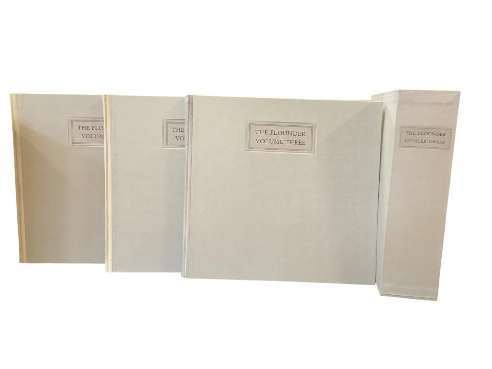 Three-Volume Slipcased Edition of The Flounder by Gunter Grass; Limited Editions Club; Signed and Numbered
