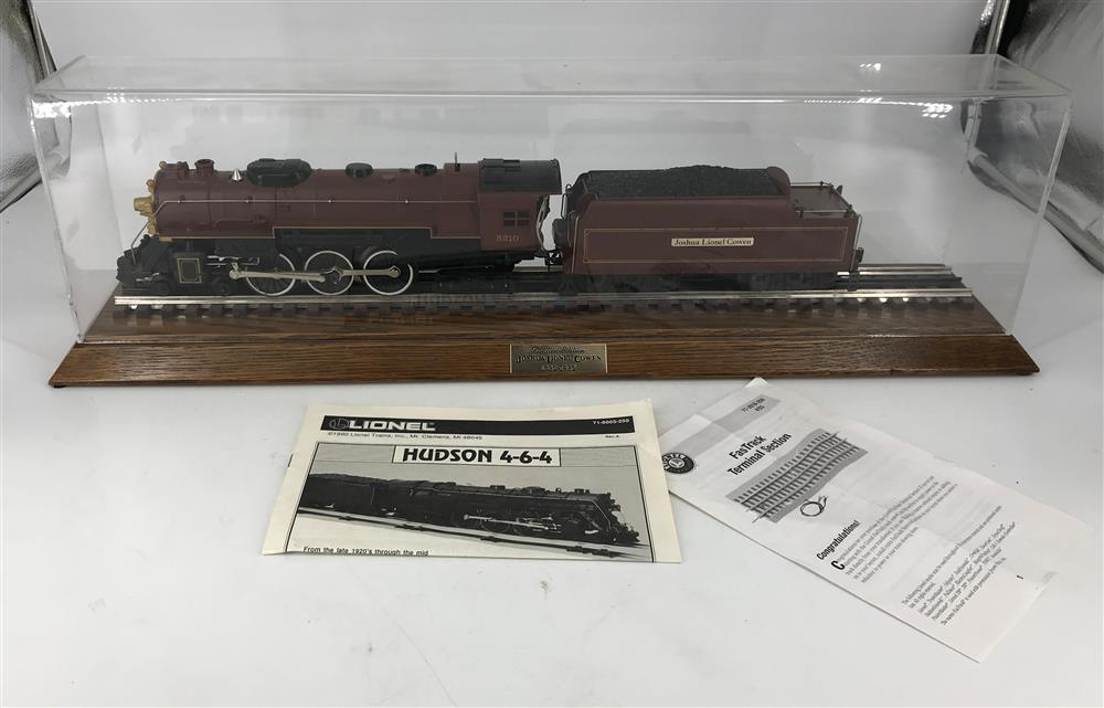 LIONEL MODERN ERA O GAUGE LIMITED EDITION 8210 JOSHUA LIONEL COWEN HUDSON 4-6-4 IN PLASTIC DISPLAY CASE