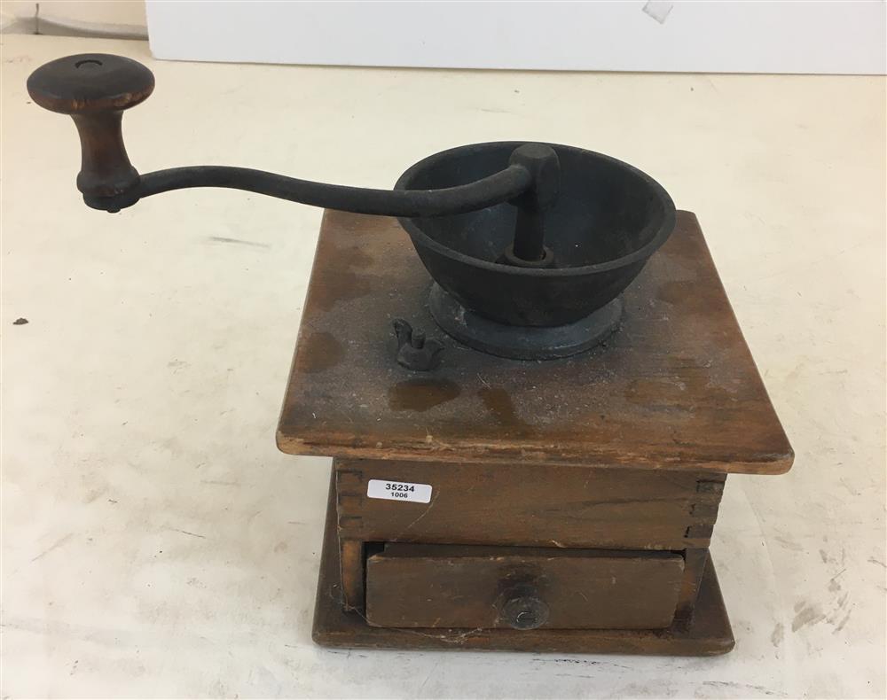 WOOD AND IRON COFFEE GRINDER