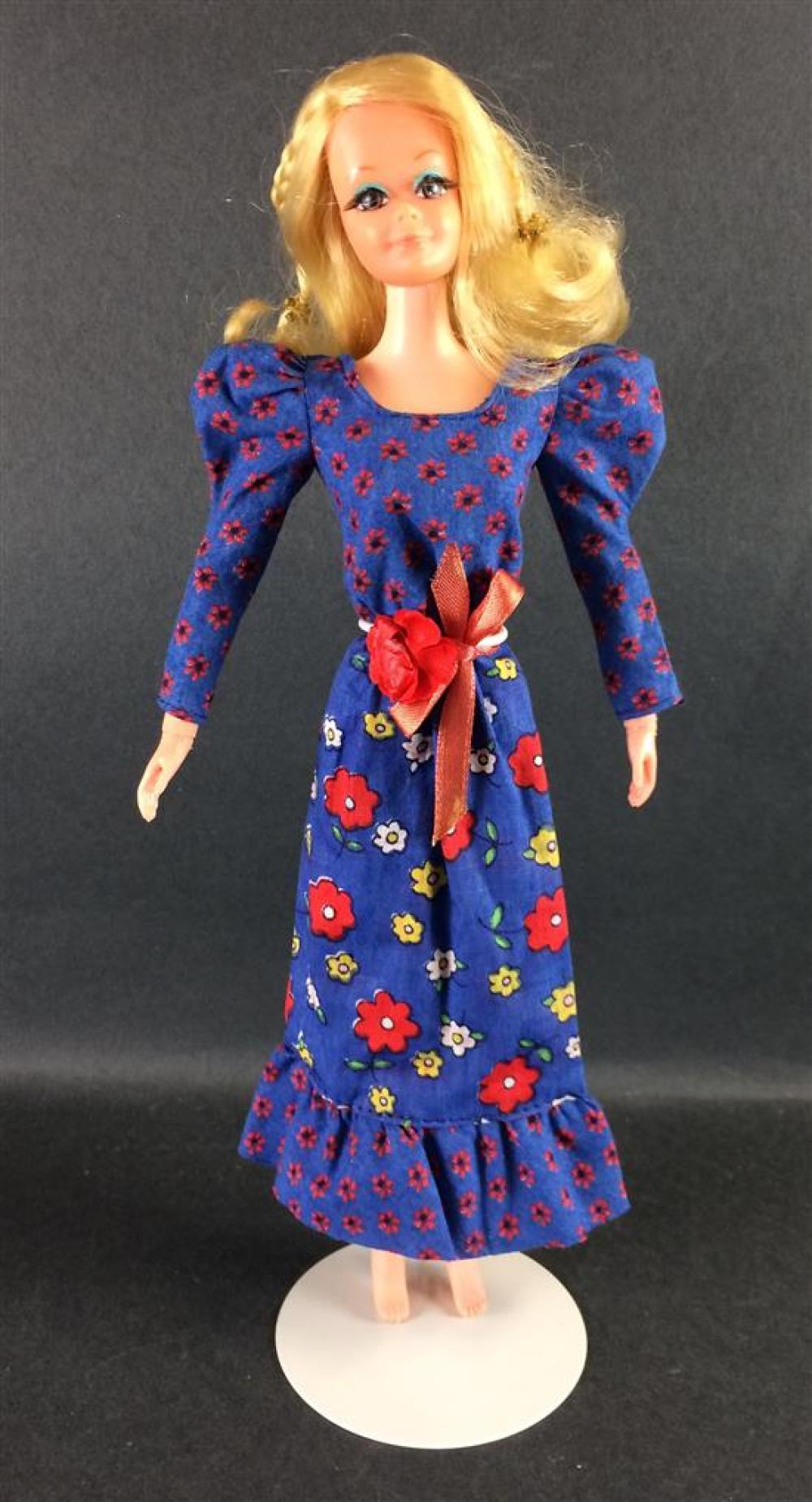 LIVE ACTION P.J. DRESSED IN PEASANT DRESS BEST BUY FASHION #3343. DOLL'S HAIR IN ORIGINAL SET WITH BRAIDS AND BEADS, KNEE JOINTS WOR..