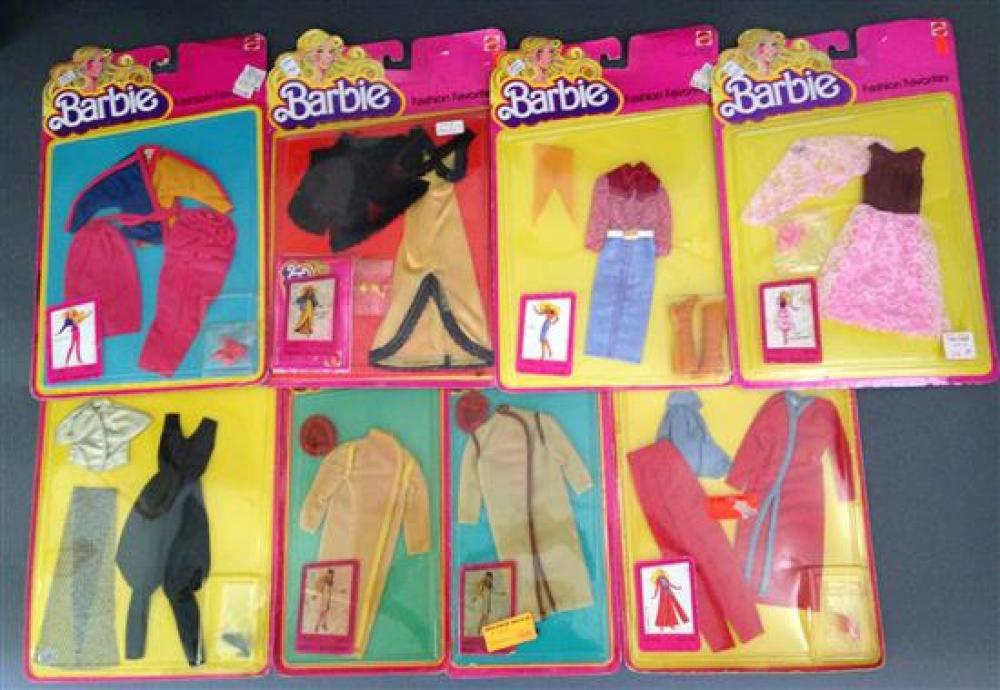 (8) NRFB VINTAGE 1980'S BARBIE FASHIONS - (6) FASHION FAVORITES AND (2) 1981 FASHION COLLECTABLES #1908 (ONE MADE FOR THE FOREIGN MA..