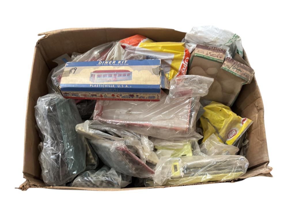 Large Box Lot of Plasticville Buildings
