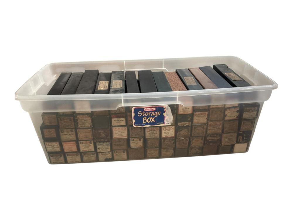 Large Tote of Vintage Player Piano Rolls
