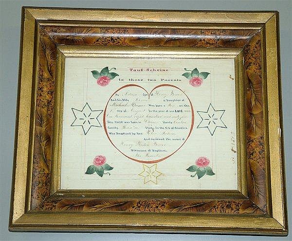 HAND DECORATED FRACTUR BAPT... image