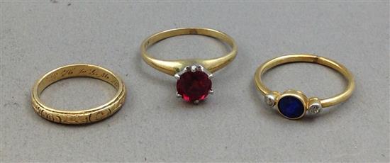 3 STAMPED 14K YELLOW GOLD R... image