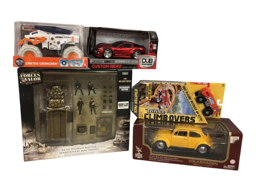 Toy Vehicle Lot 6 Pieces Matchbox Crater Cruncher Forces of Valor Tonka VW Beetle