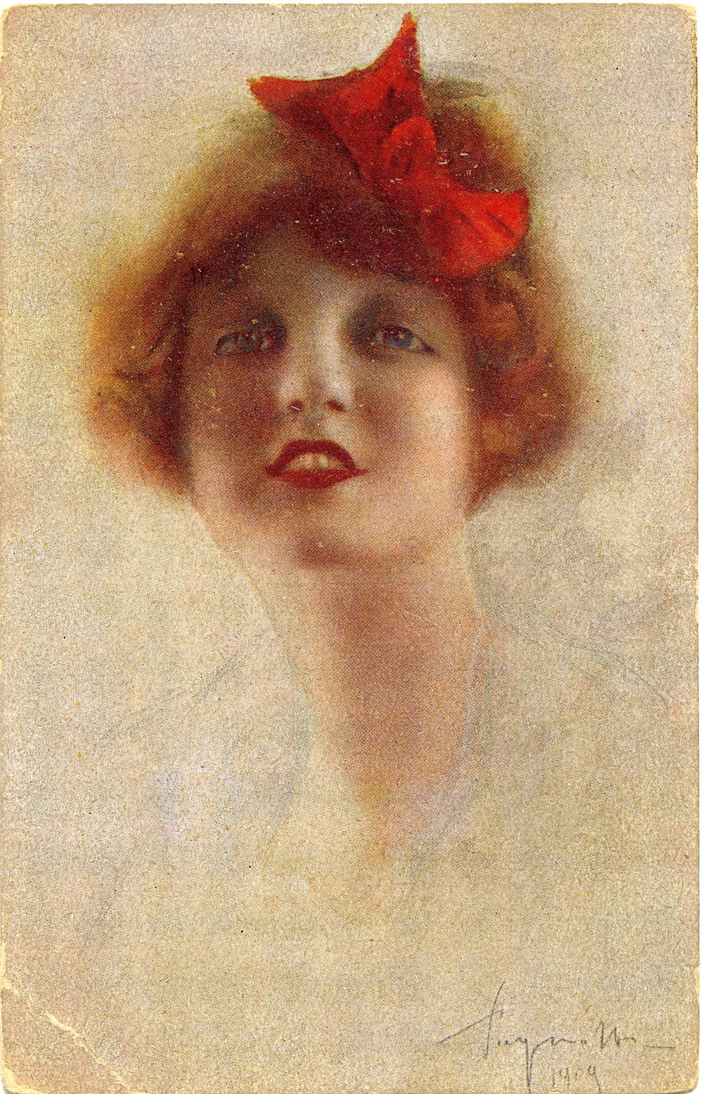 Antique Postcard Art Deco / Nouveau