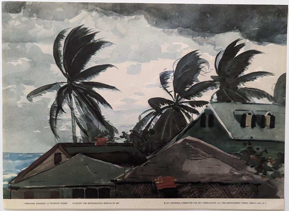 Vintage Lithograph Art by WINSLOW HOMER, 1937