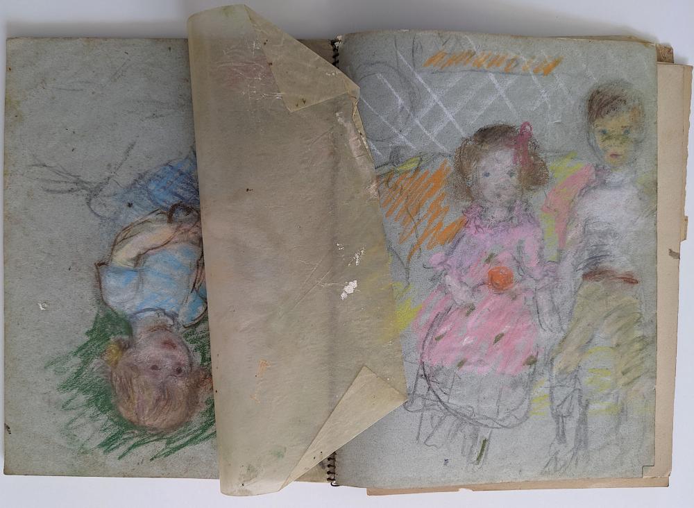 Vintage Original OUIDA GEORGE Artist Book Sketch