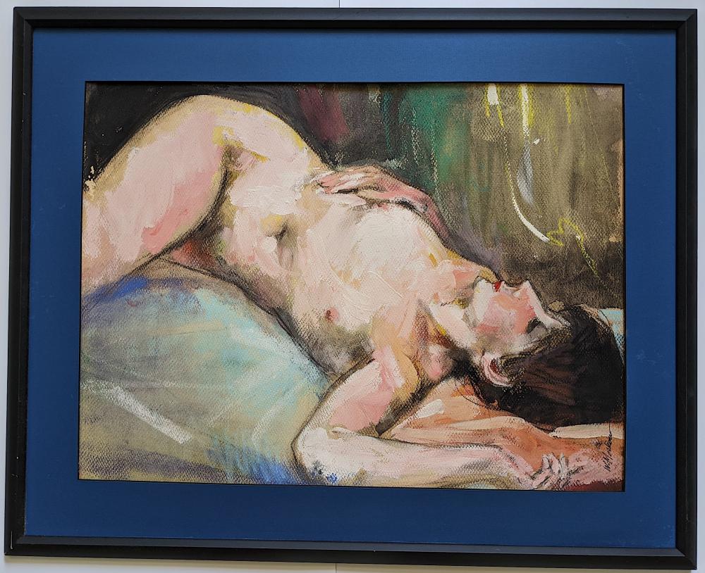 Original Oil Painting Nude Female Signed W. MOSKOW