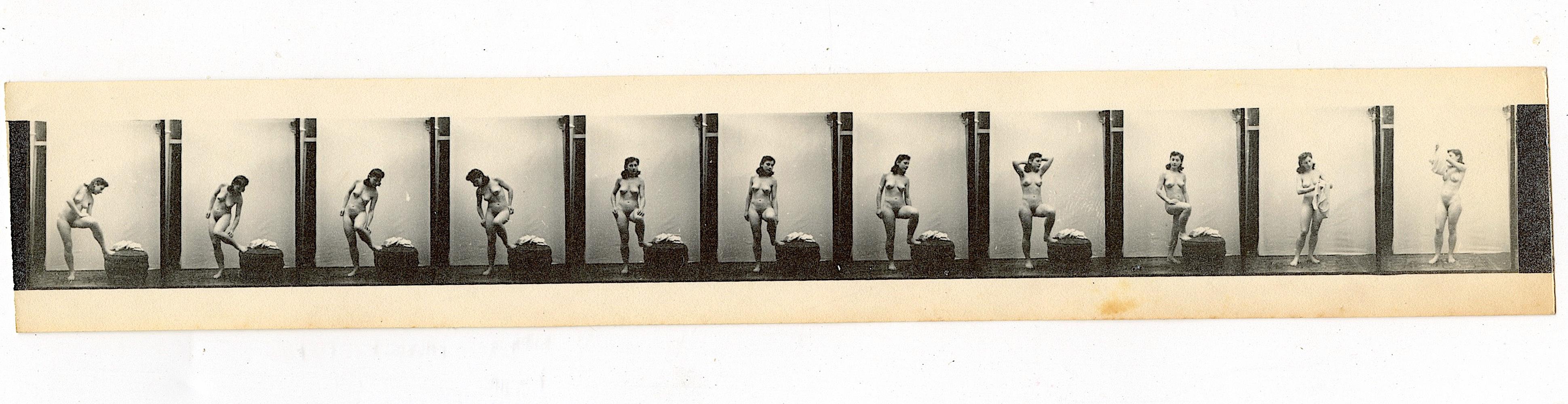 Antique Rare Chronophotograph Female Nude Pin Up
