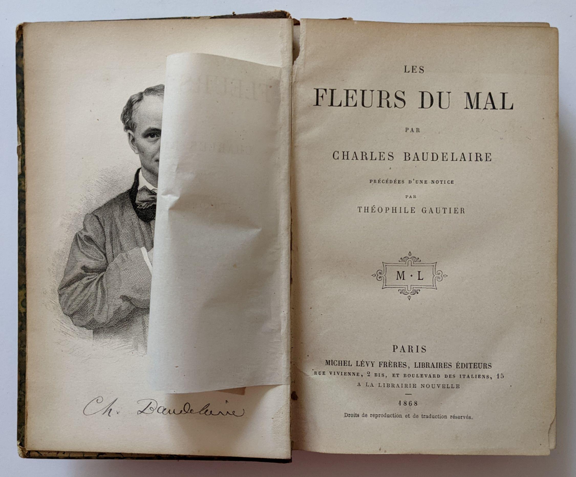 Book Les Fleurs Du Mal by CHARLES BAUDELAIRE, 1868