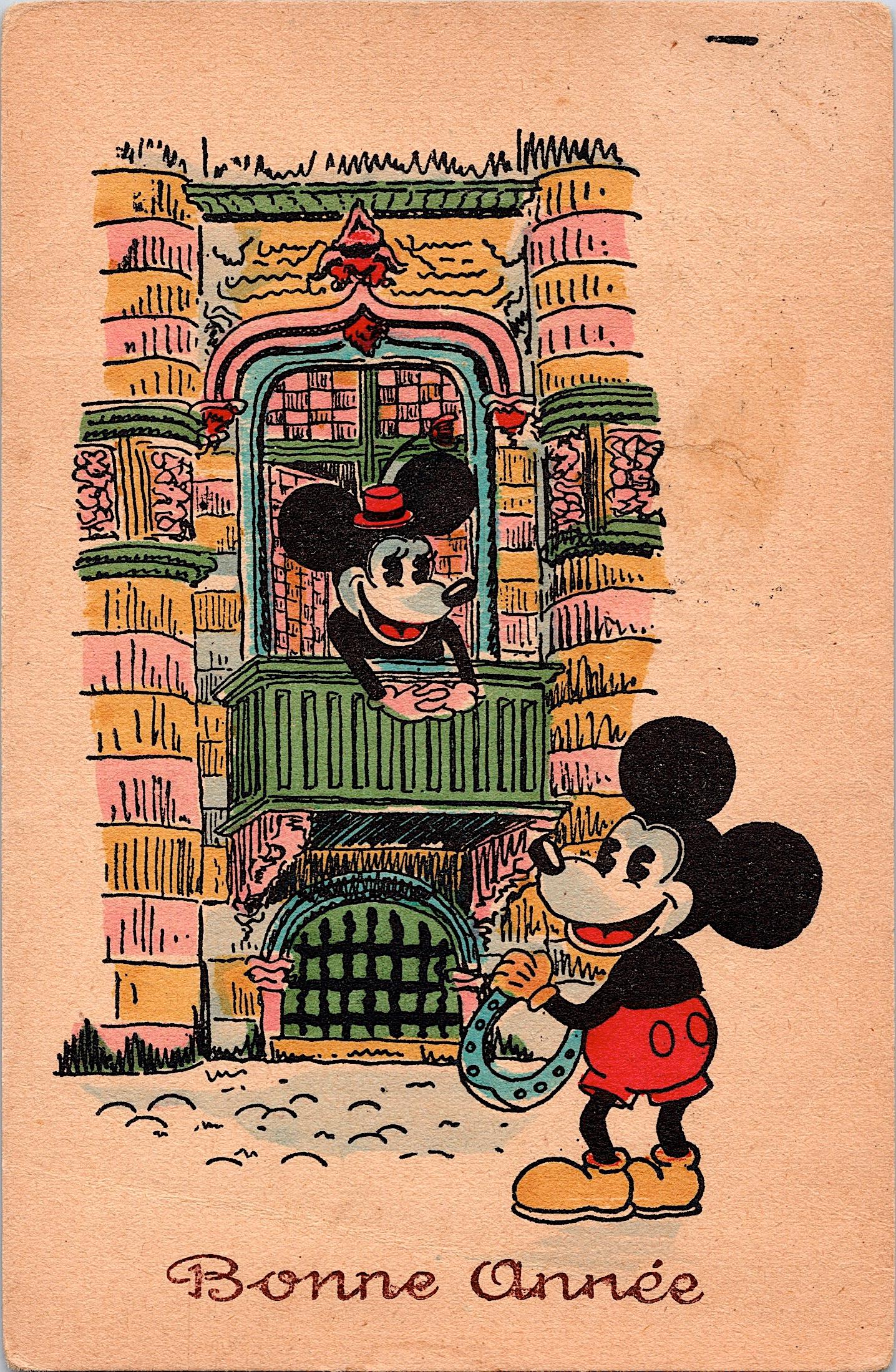 Antique Vintage Rare Postcard Mickey Mouse Disney