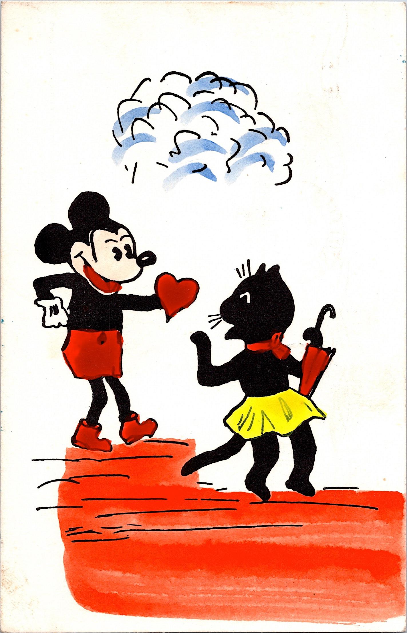 Antique Vintage Rare Postcard Mickey Mouse Disney