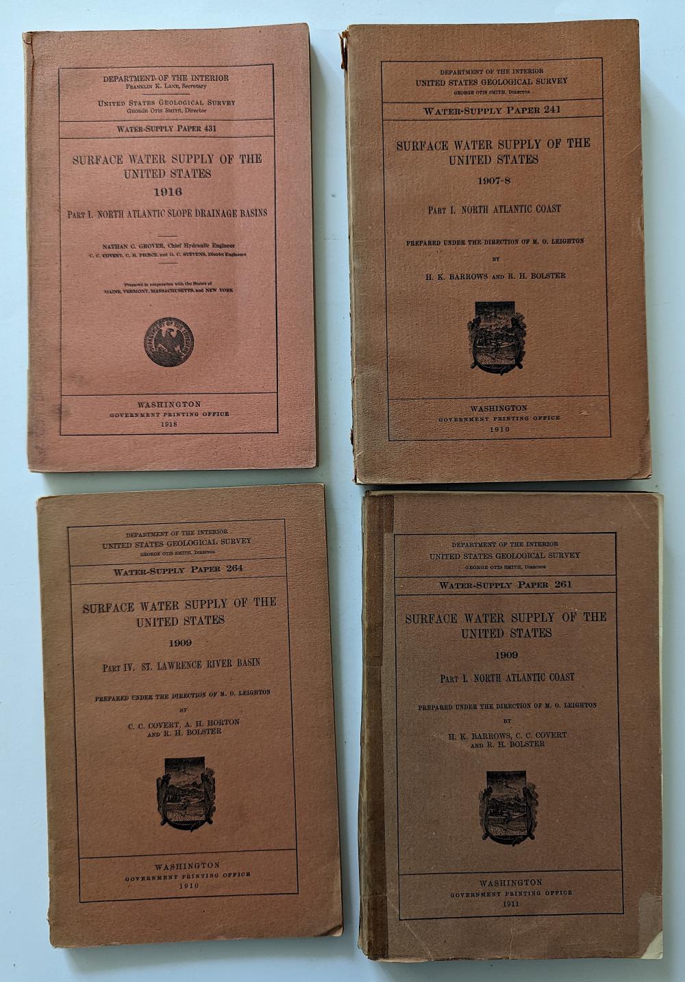 Set 4 Surface Water Supply Survey Of The US, 1900s