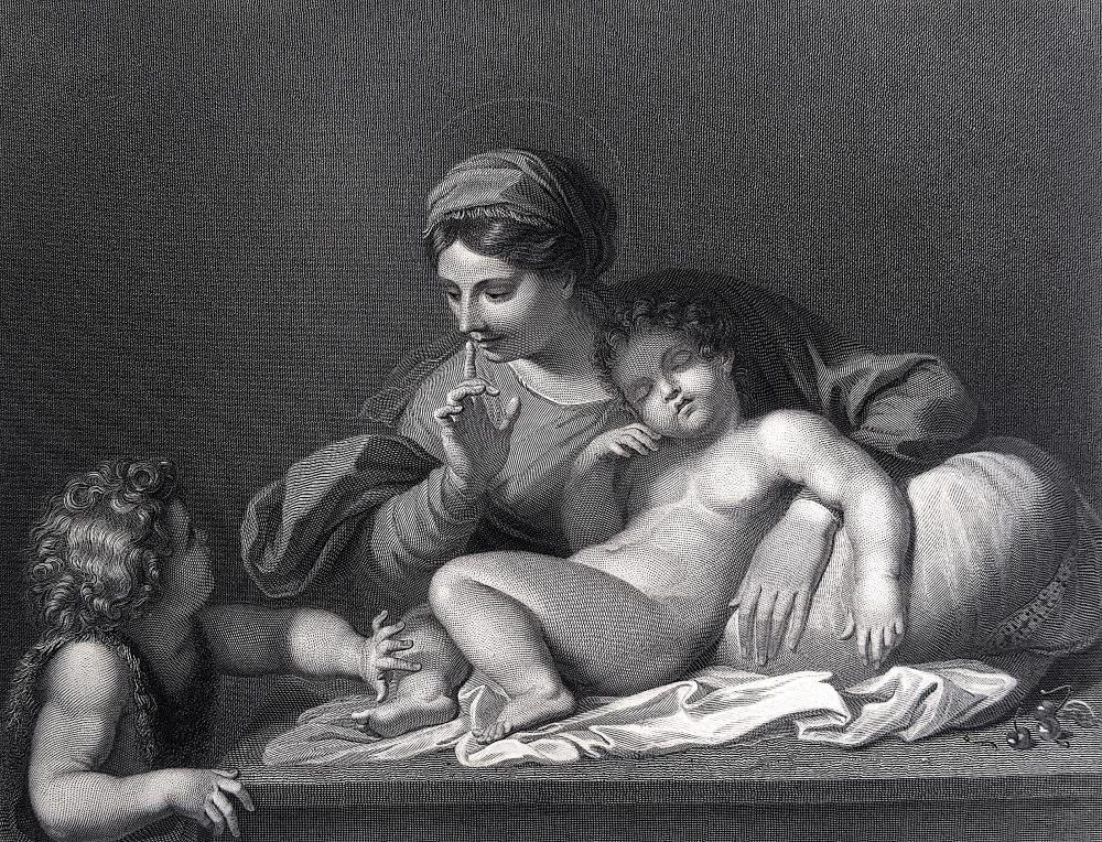 ANNIBALE CARACCI Museum Quality Antique Engraving, 1855