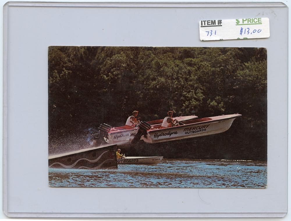 Vintage Ephemera Postcard Tommy Bartlett's Water Ski Show
